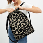 Scandinavian Viking Symbol Print Drawstring Backpack