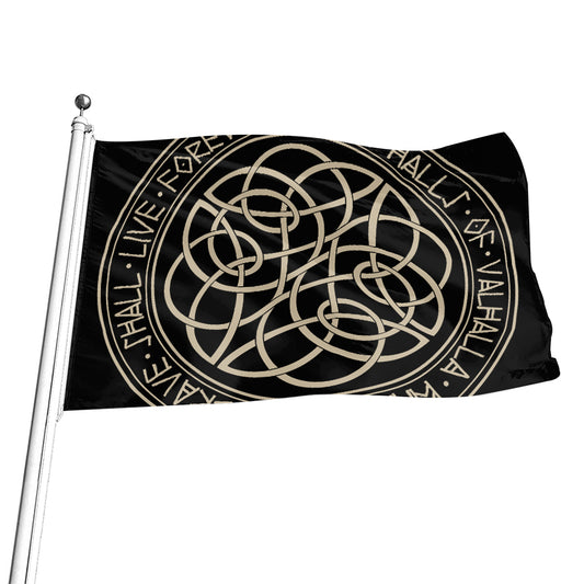 Scandinavian Viking Symbol Print Flag