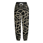 Scandinavian Viking Symbol Print Fleece Lined Knit Pants