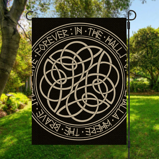 Scandinavian Viking Symbol Print Garden Flag