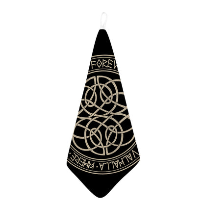 Scandinavian Viking Symbol Print Hand Towel