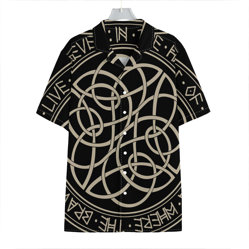 Scandinavian Viking Symbol Print Hawaiian Shirt