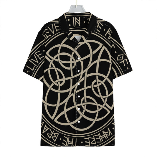 Scandinavian Viking Symbol Print Hawaiian Shirt