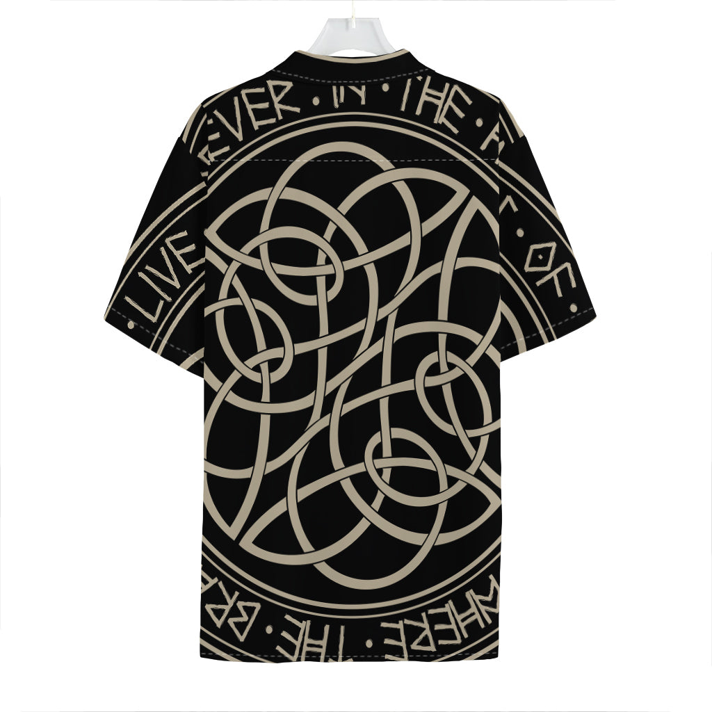 Scandinavian Viking Symbol Print Hawaiian Shirt