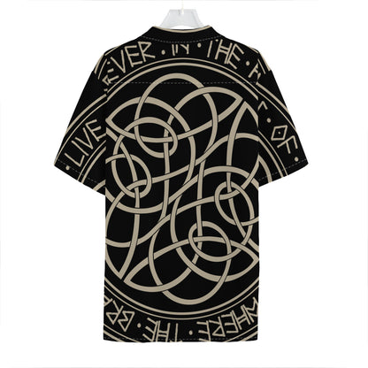Scandinavian Viking Symbol Print Hawaiian Shirt