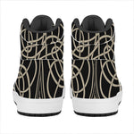 Scandinavian Viking Symbol Print High Top Leather Sneakers