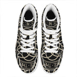 Scandinavian Viking Symbol Print High Top Leather Sneakers