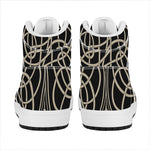Scandinavian Viking Symbol Print High Top Leather Sneakers