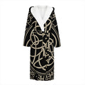 Scandinavian Viking Symbol Print Hooded Bathrobe