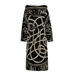 Scandinavian Viking Symbol Print Hooded Bathrobe