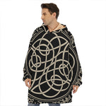 Scandinavian Viking Symbol Print Hoodie Blanket