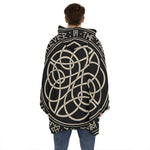 Scandinavian Viking Symbol Print Hoodie Blanket