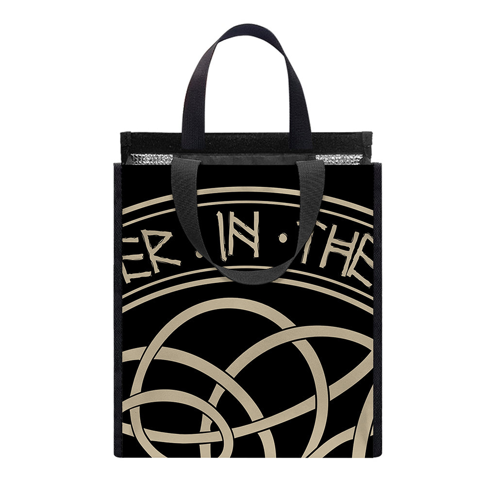 Scandinavian Viking Symbol Print Insulated Lunch Tote
