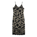 Scandinavian Viking Symbol Print Jersey Midi Cami Dress