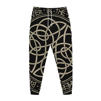 Scandinavian Viking Symbol Print Jogger Pants
