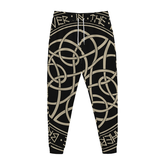 Scandinavian Viking Symbol Print Jogger Pants