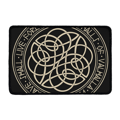Scandinavian Viking Symbol Print Kitchen Mat