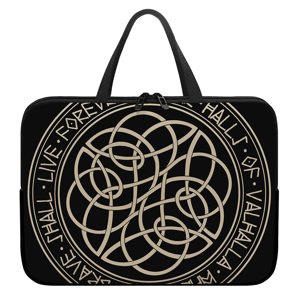 Scandinavian Viking Symbol Print Laptop Sleeve With Handle