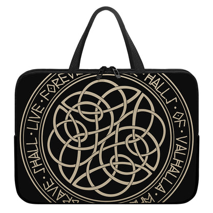 Scandinavian Viking Symbol Print Laptop Sleeve With Handle