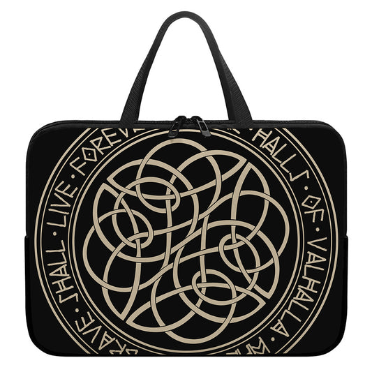 Scandinavian Viking Symbol Print Laptop Sleeve With Handle