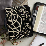 Scandinavian Viking Symbol Print Leather Bible Cover