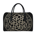 Scandinavian Viking Symbol Print Leather Duffel Bag