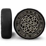 Scandinavian Viking Symbol Print Leather Spare Tire Cover