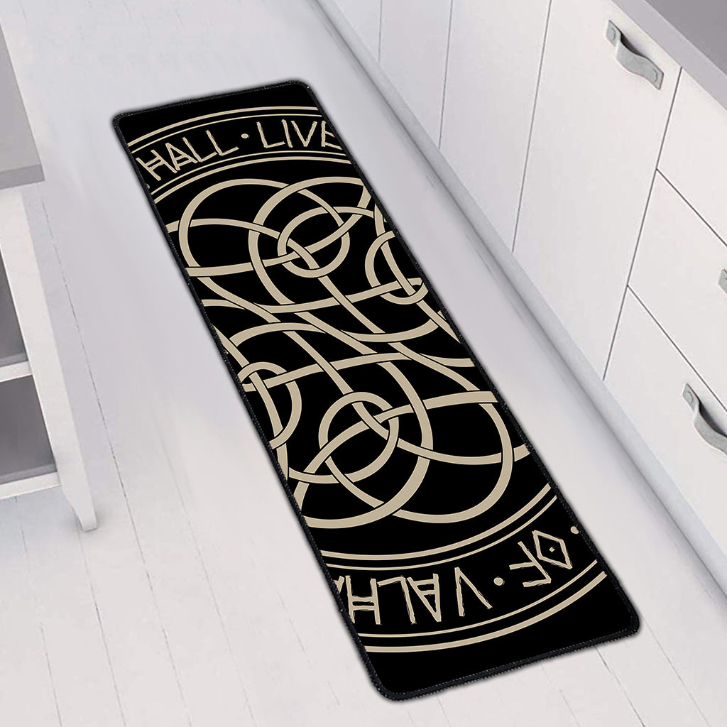 Scandinavian Viking Symbol Print Long Kitchen Mat
