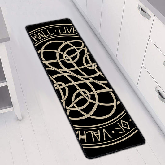 Scandinavian Viking Symbol Print Long Kitchen Mat