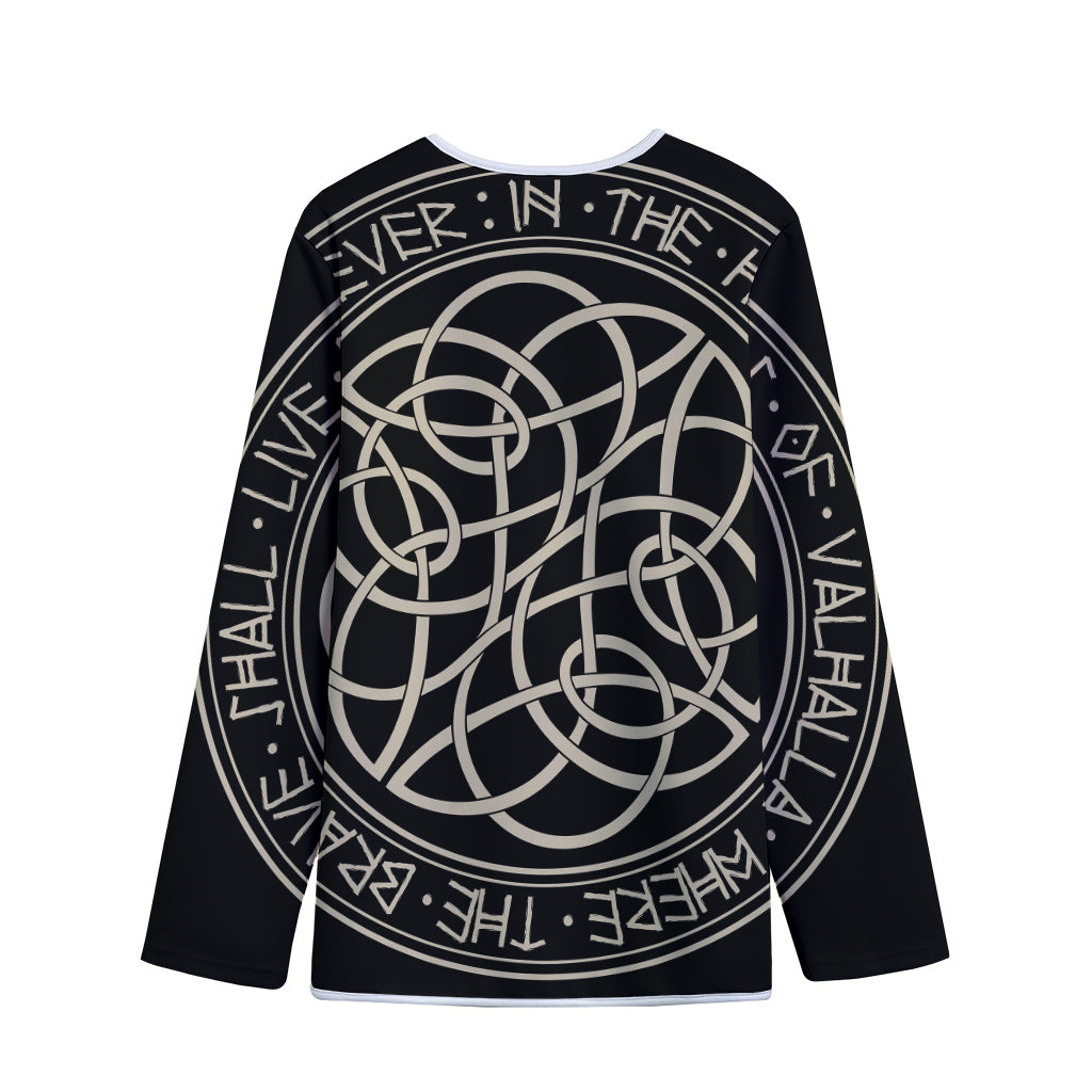 Scandinavian Viking Symbol Print Long Sleeve Short Coat