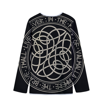 Scandinavian Viking Symbol Print Long Sleeve Short Coat