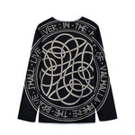 Scandinavian Viking Symbol Print Long Sleeve Short Coat