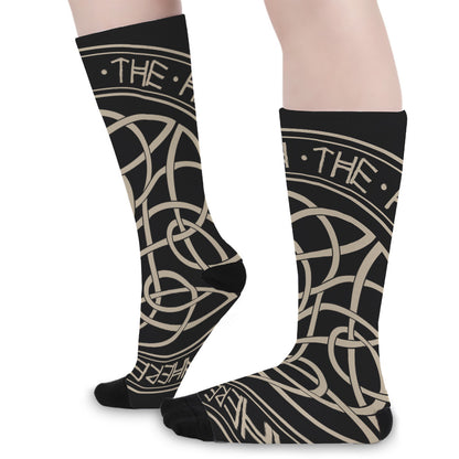 Scandinavian Viking Symbol Print Long Socks