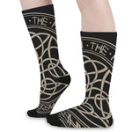Scandinavian Viking Symbol Print Long Socks