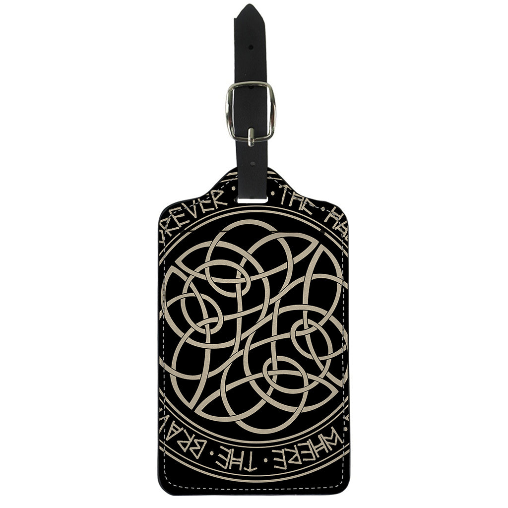 Scandinavian Viking Symbol Print Luggage Tag