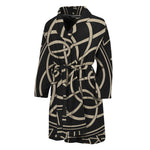 Scandinavian Viking Symbol Print Men's Bathrobe