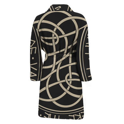 Scandinavian Viking Symbol Print Men's Bathrobe