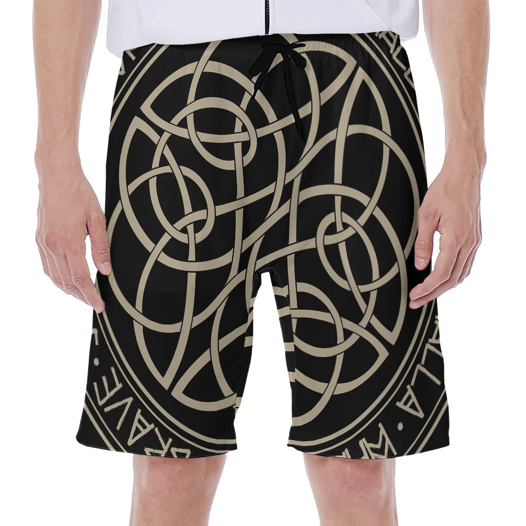 Scandinavian Viking Symbol Print Men's Beach Shorts