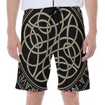 Scandinavian Viking Symbol Print Men's Beach Shorts