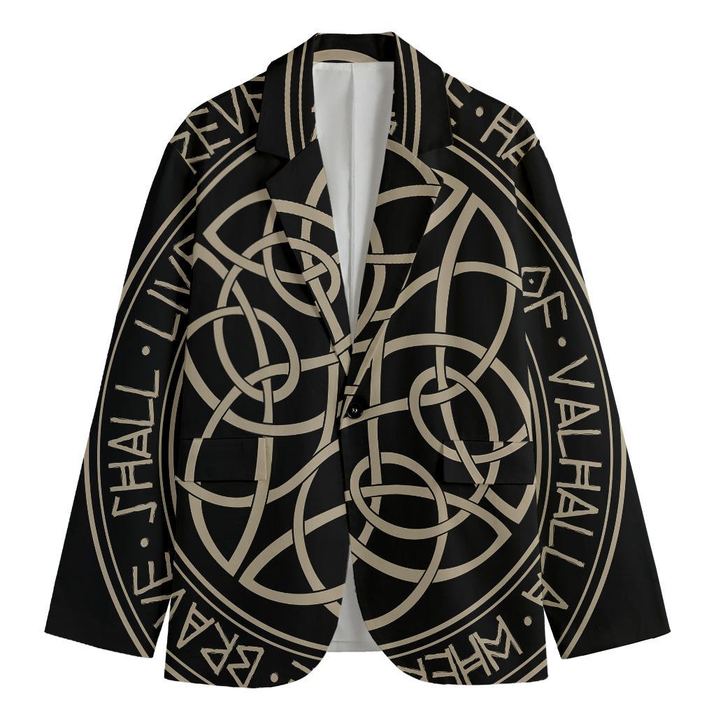Scandinavian Viking Symbol Print Men's Blazer