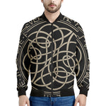Scandinavian Viking Symbol Print Men's Bomber Jacket