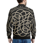 Scandinavian Viking Symbol Print Men's Bomber Jacket
