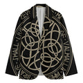 Scandinavian Viking Symbol Print Men's Cotton Blazer