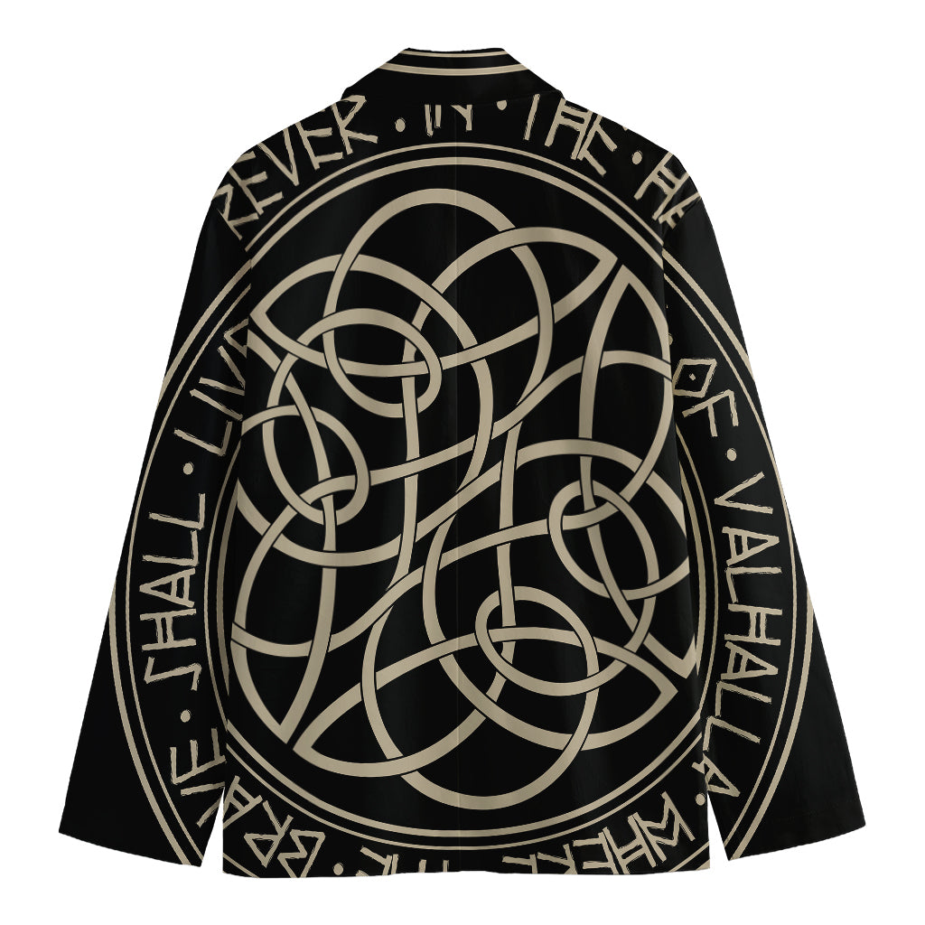 Scandinavian Viking Symbol Print Men's Cotton Blazer