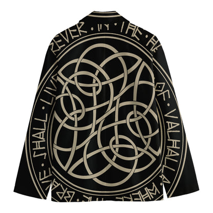 Scandinavian Viking Symbol Print Men's Cotton Blazer