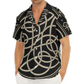 Scandinavian Viking Symbol Print Men's Deep V-Neck Shirt