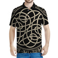 Scandinavian Viking Symbol Print Men's Polo Shirt