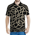 Scandinavian Viking Symbol Print Men's Polo Shirt