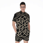 Scandinavian Viking Symbol Print Men's Rompers
