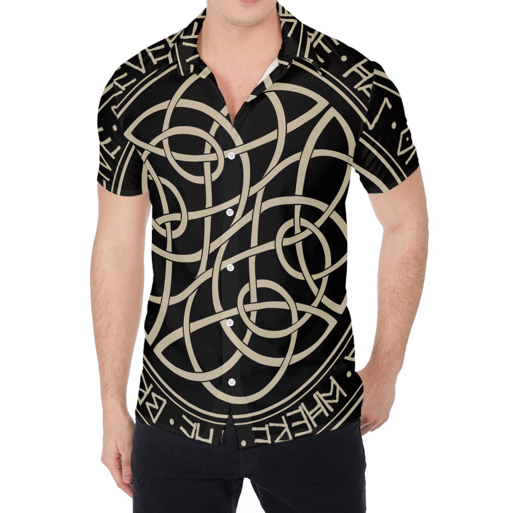 Scandinavian Viking Symbol Print Men's Shirt